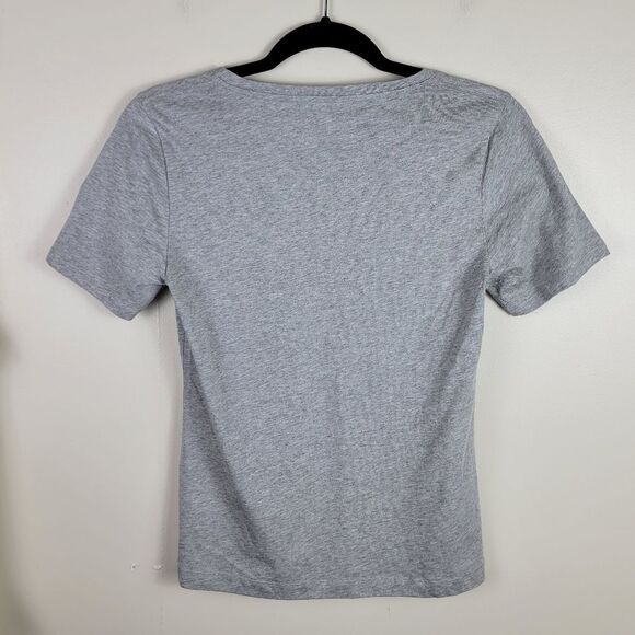 Acne Studios Dorla Solid Grey Cotton Short Sleeve Top Shirt - Picture 3 of 6